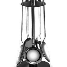 Özbience Şık Çelik Pırlanta Saten 6 Parça Askılı Kepçe Servis Seti