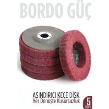 Marsilyan 11 cm Endüstriyel Aşındırıcı Keçe Disk – 22 mm İç Çaplı Zımpara Fırçası 5 adet