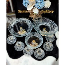 Özbience Şık 15 Parça Gold Ayaklı Sunum Seti, Zarif ve Modern Tasarım