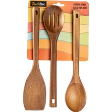 Özbience Şık 3'lü Akasya Ağacı Servis Seti, Zarif ve Kullanışlı Tasarım