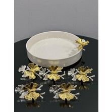 Özbience 6'lı Kelebek Aksesuar Cam ve Porselen Tutucu, Tüm Servis Tabaklarıyla Uyumlu