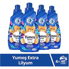 Yumoş Extra Lilyum Konsantre Çamaşır Yumuşatıcı 1440 ml 60 Yıkama x 4 Adet