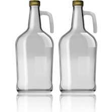 Özbience 3 Litre Kulplu Cam Galon Şişe, Şık ve Kullanışlı, 2’li Set