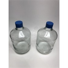 Özbience 2'li 4,5 Lt Cam Damacana Su ve Yağ Şişesi, Metal Vidalı Kapaklı