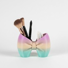 Atatuğ Hediyelik Pastel Geçişli Dekoratif Kurdele Masaüstü Organizer ve Makyaj Fırçalığı