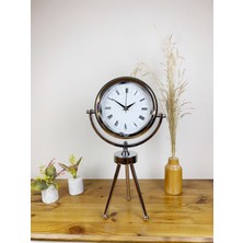 SHC4200 Krom Metal Mini Tripod Desenli Roma Rakamlı Masa Saati