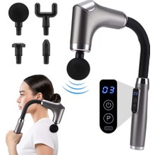 İMENG FH-318 Profesyonel Masaj Tabancası - 4 Başlıklı Uzun Saplı Fizyoterapi Cihazı