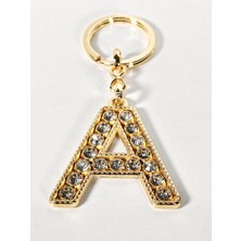 Moncuk Design Taşlı A Harfi Gold Metal Anahtarlık – Kişisel Stil, Zarif Işıltı