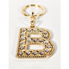 Moncuk Design Taşlı B Harfi Gold Metal Anahtarlık – Kişisel Anlam, Zarif Işıltı ve Şık Detay