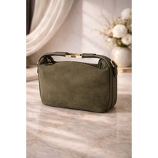 Egem Atelier Kadın Örgü Dokulu Gold Kilit Detaylı El ve Omuz Çantası