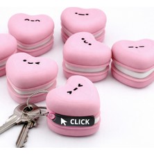 Printmagictr Kalp Makaron Anahtarlık (Clicker'lı) 3dbaskı 3 Adet