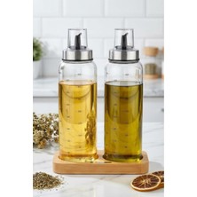 Özbience Şık 3 Parça Standlı Yağdanlık ve Sirkelik Seti, 500 Ml, Kullanışlı ve Modern