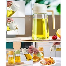 Özbience 650 ml Çift Fonksiyonlu Cam Yağdanlık ve Spreyli Yağ Püskürtme Aracı