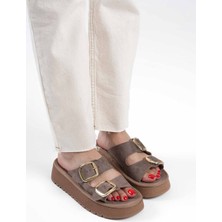 Alfaze Vizon Cilt Tokalı Terlik