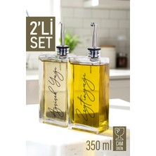 Özbience Paslanmaz Kapaklı Cam Yağlık ve Sirkelik Seti, 350 Ml, 2'li