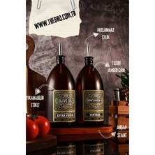 Özbience Vintage Tarz 1l Yeşil Cam Yağdanlık Seti, Şık ve Kullanışlı Tasarım