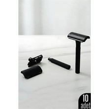 Marsilyan 10'lu Şık Siyah Plastik Tıraş Aleti – Manuel Tıraş Bıçağı  , Ergonomik Saplı