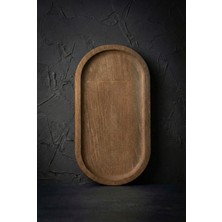 Özbience Kayın Oval Sunum ve Servis Tepsisi, Ahşap Yağdanlık Altlığı 21X11 cm