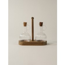 Özbience Cam Akasya Yağdanlık Seti, 300 Ml, Şık ve Kullanışlı Mutfak Aksesuarı