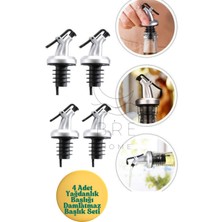 Özbience 4'lü Yağ ve Sirke Şişesi Seti, Tıpasız, Damlatmaz Tasarım