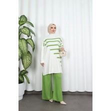 Nisum Moda Çizgi Detaylı Triko Takım