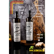 Özbience 750ML Retro Ahşap Stantlı Zeytinyağı ve Ayçiçek Yağı Şişesi Seti