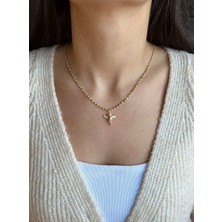 Nunu Takı Kalpli Melek Çocuk Dorika Zincir Kolye