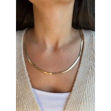 Xuping Jewelry Altın Renk Ince Italyan Zincir Kolye