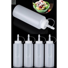 Özbience Setli 4'lü 700 ml Çok Amaçlı Sıkma Sosluklar, Kapaklı, Şık Tasarım