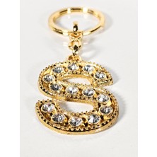 Moncuk Design Taşlı S Harfi Gold Metal Anahtarlık – Kişisel Zarafet, Işıltılı Tasarım ve Şık Dokunuş