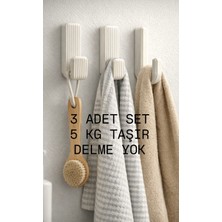 3'lü Güçlü Yapışkanlı Duvar Askısı - Delmeden montaj, 5 KG Taşıma I Yami Design