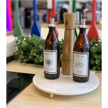 Özbience Mermer Sunumluk Yuvarlak 28 cm Gold Ayak, Şık ve Zarif Tasarım