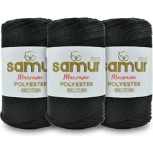 Samur 3 Adet 4 No Polyester Makrome 0060 Siyah