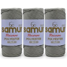 Samur 3 Adet 3 No Polyester Makrome 0430 Gri