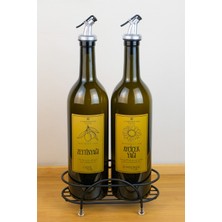 Özbience Siyah Metal Dekoratif Yağdanlık Seti, 750 Ml, Elegant Tasarım