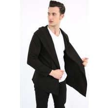 Libas Verda Üç Iplik Şardonlu Kapşonlu Cepli Erkek Günlük Panço Hırka