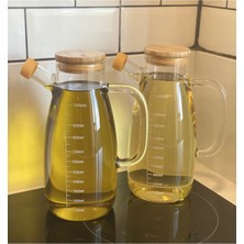 Özbience 2'li Cam Yağdanlık ve Sirkelik Seti, 1000 Ml, Şık ve Dayanıklı Tasarım