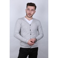 Libas Verda Düz Kırçıllı Düğmeli Erkek Günlük Hırka