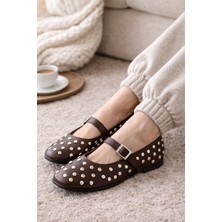 Slipcat Kadın Bantlı Zımbalı Rahat Şık Babet