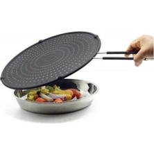 Özbience Silikon Yağ Sıçratmaz, 32 Cm, Siyah, Pratik ve Temiz Kullanım Için