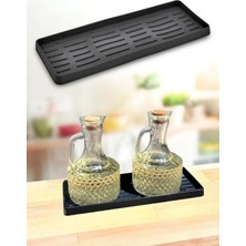 Özbience Silikon Yağdanlık ve Organizer Standı, 26X10 Cm, Siyah
