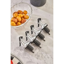 Özbience 4'lü Kapaklı Şişe Ucu Servis Aparatı, Damlalık ve Yağdanlık Tapa