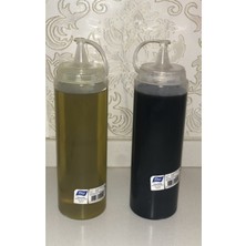 Özbience Şeffaf 2'li Sızdırmaz Kapaklı Plastik Yağ ve Sos Şişesi 400ML