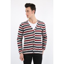 Libas Verda Düğmeli Çizgili Erkek Günlük Hırka