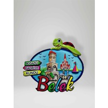 Mundy Belek Temalı Polyester Kabartmalı Magnet 7x6,5 cm | Boğaziçi Kadriye Kundu Hediyelik Buzdolabı Süsü (KOD:1069)