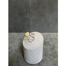 14 Ayar Deniz Kabuğu Inci Taşlı Altın Yüzük