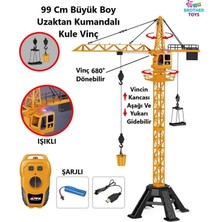 Brother Toys 99 Cm Büyük Boy Uzaktan Kumandalı 4 Kanal Işıklı Şarjlı Kule Vinç Oyuncak