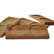 Özbience Ahşap Yağlık Altlığı 2 Bölmeli, Şişe Standı, Şeffaf Damlatmaz Tasarım