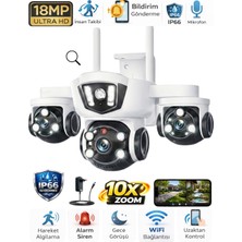 Sonreir MPI MIZU Plus 3 Kameralı WİFİ Güvenlik Kamerası PTZ Hareketli Gece Görüşlü Akıllı Dış Mekan Kamera