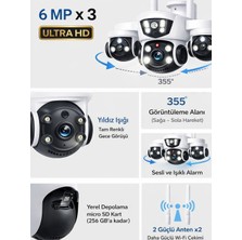 Sonreir MPI WiFi Güvenlik Kamerası 3 Lensli 360° Dış Mekan IP Kamera Gece Görüş PTZ Hareketli Çift Yönlü Ses